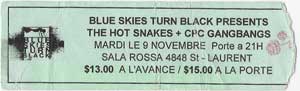 HotSnakes Ticket